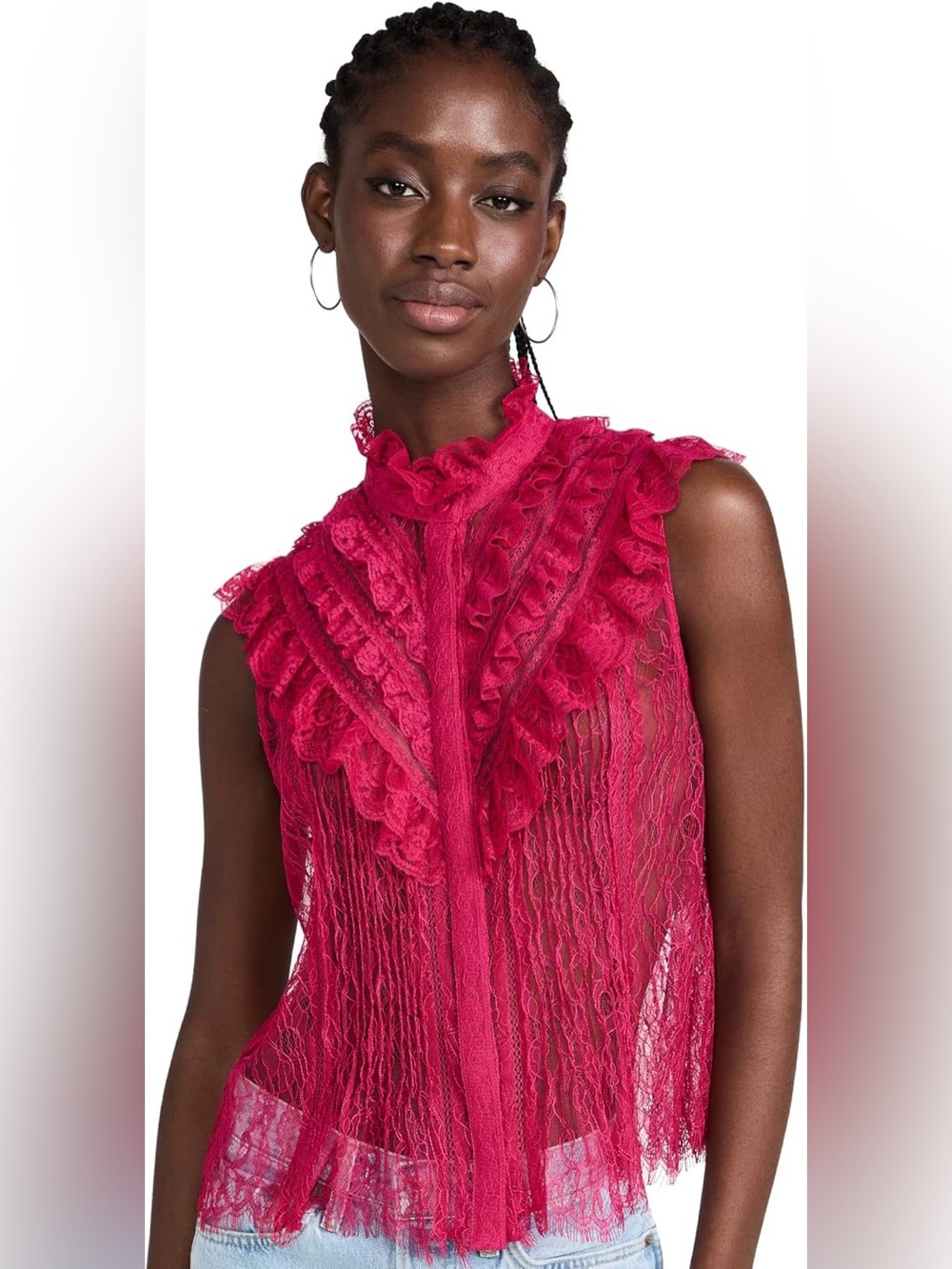 Alice + Olivia Rheba Sleeveless Lace Top